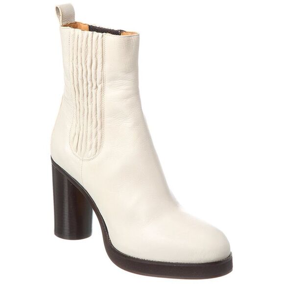 Isabel Marant Lilde Leather Boot, White - Picture 1 of 5